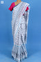 Mulmul Cotton Saree With Fall In Floral Block Print